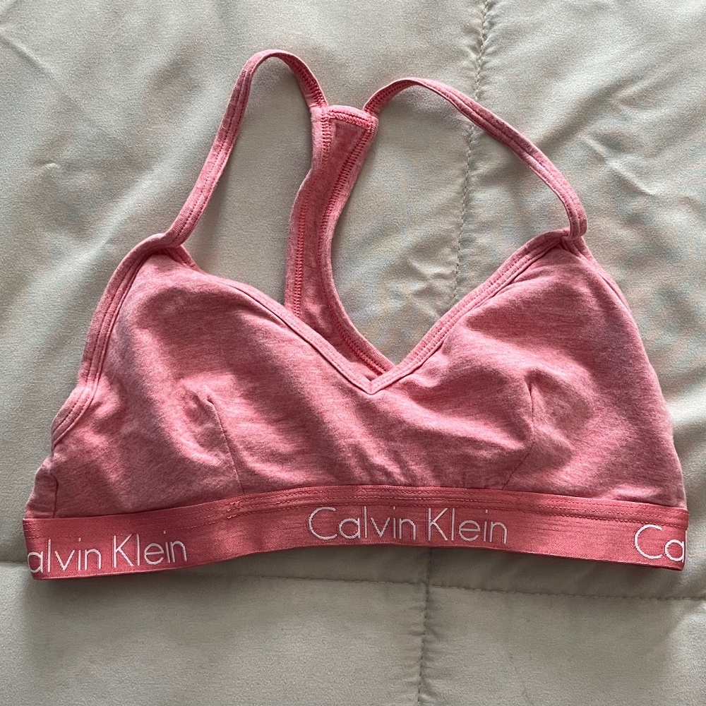 Pink Calvin Klein Sports Bra - Size S